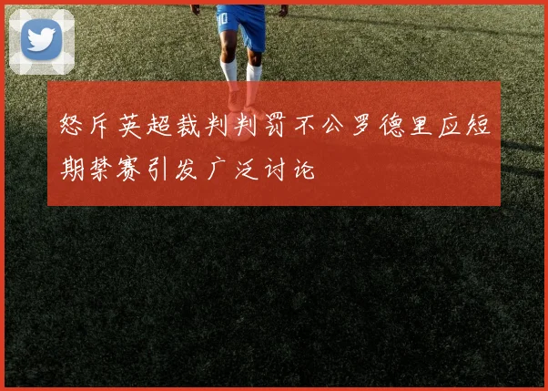 怒斥英超裁判判罚不公罗德里应短期禁赛引发广泛讨论